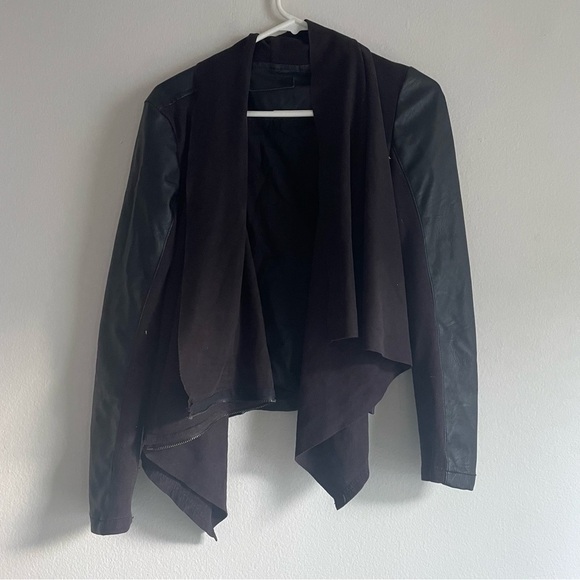 Blank NYC vegan leather and suede black Moto style jacket - Picture 1 of 11